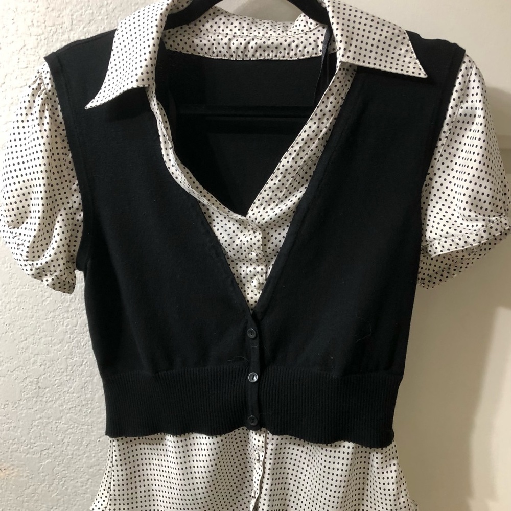 Nordstrom’s Silk Blouse w/ attached Vest